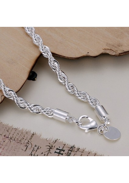 H096 Gümüş Renk Zincir Zarif Bükülmüş Bilezik Moda Çekicilik Zinciri Kadın Erkek Katı Düğün Sevimli Basit Modeller Takı, H207 (Yurt Dışından) fırsatları