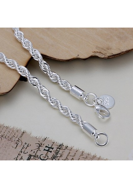 H096 Gümüş Renk Zincir Zarif Bükülmüş Bilezik Moda Çekicilik Zinciri Kadın Erkek Katı Düğün Sevimli Basit Modeller Takı, H207 (Yurt Dışından) indirimleri
