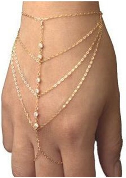 Çok Katmanlı Kristal Moda Çok Katmanlı Kristal Parmak Bilezik Kadınlar Için Rhinestone Altın Renk Bilezikler Bilezikler Hediye Parti Takı (Yurt Dışından) modelleri
