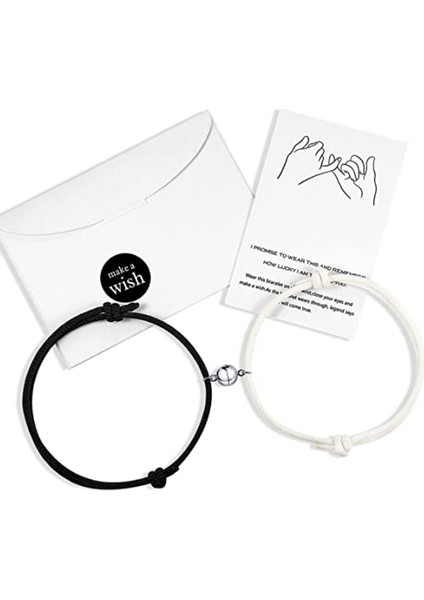 Stil 2 2021 Sıcak Mıknatıs Bilezik Çift El Yapımı Ayarlanabilir Halat Eşleşen Braslet Sonsuz Aşk Braclet Şanslı Siyah Beyaz Brazalete Hediye (Yurt Dışından) fiyatları