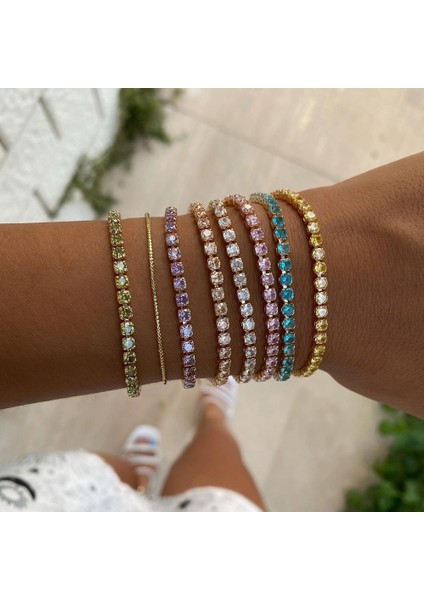 H078 Womeg Beyaz Altın Tek Katmanlı Zirkon Için Tenis Bilezikler Ayarlanabilir Kaydırıcı Toka Charm Bilezik Moda Takı H133 (Yurt Dışından) modelleri