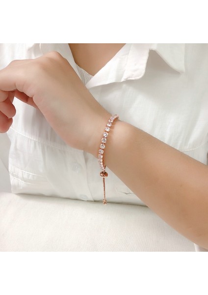 H078 Womeg Beyaz Altın Tek Katmanlı Zirkon Için Tenis Bilezikler Ayarlanabilir Kaydırıcı Toka Charm Bilezik Moda Takı H133 (Yurt Dışından) fırsatları