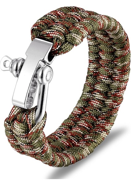 Siyah Mavi Açık Kamp Paslanmaz Çelik Bilezik Erkekler Paracord Paraşüt Halat Bileklik Survival Bilezik Homme El Yapımı Örgülü Takı (Yurt Dışından)