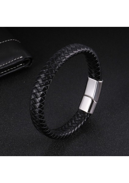 No.6 Boyutu Naıqube Erkekler Için Yeni Deri Bilezik Paslanmaz Çelik Klasik Trendy Wrap Bilezik Bileklik Erkekler Için Moda Takı Hediye (Yurt Dışından) fırsatları