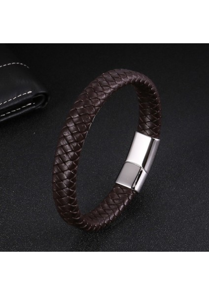 No.6 Boyutu Naıqube Erkekler Için Yeni Deri Bilezik Paslanmaz Çelik Klasik Trendy Wrap Bilezik Bileklik Erkekler Için Moda Takı Hediye (Yurt Dışından) indirimleri