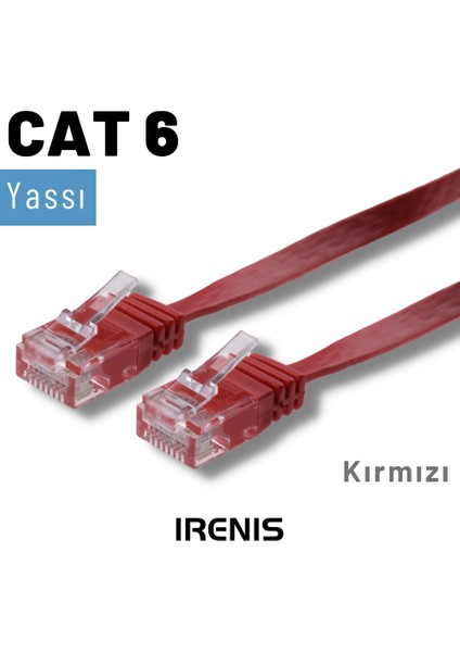 1 Metre Cat6 Kablo Yassı Ethernet Network Lan Ağ Internet Kablosu