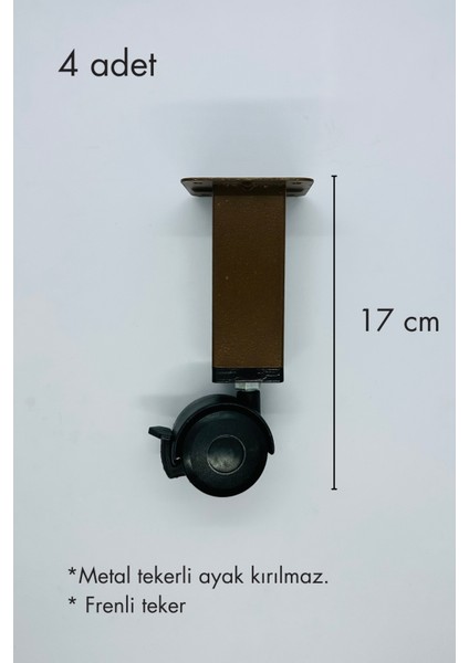 Masa Tekeri Sehpa Tekeri Sihirli Sehpa Tekeri, Metal Kırılmaz Ceviz Renk