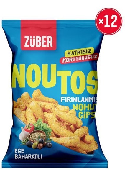 Noutos Fırınlanmış Nohut Cipsi Ege Baharatlı 55g X 12 Paket