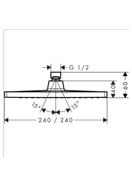 Crometta E 240 Tepe Duşu 1 Jet Mat Siyah