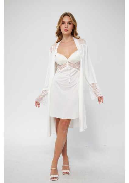 Penye Gecelik Sabahlık Pijama Takım Şort Takım 6'lı Gelin Çeyiz Seti 3011