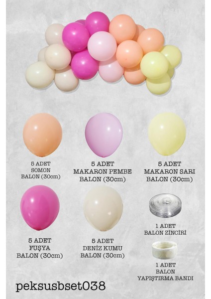 Papatya Tema Balon Zinciri Mini 27 Parça fiyatları