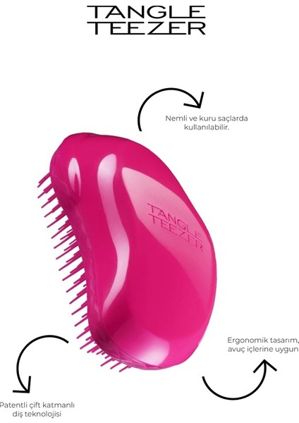 Tangle Teezer Original Detangling Brush Fine & Fragile Berry Bright Saç Fırçası