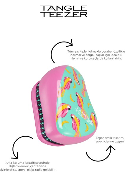 Tangle Teezer Compact Styler Saç Fırçası Parrot