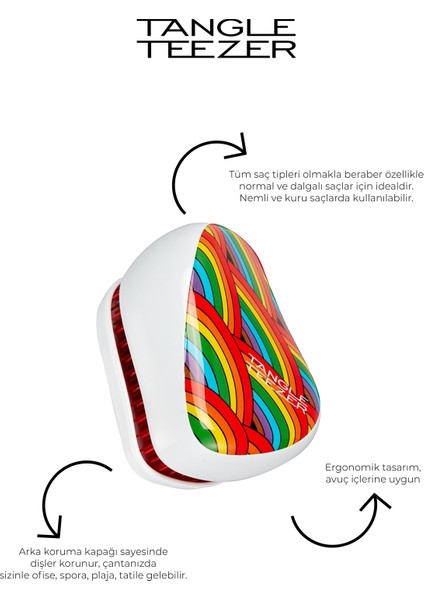 Tangle Teezer Compact Styler Rainbow Galore Saç Fırçası