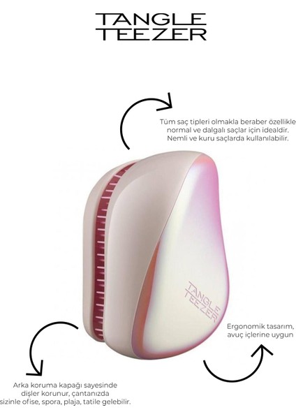 Compact Styler Pink Holographic Saç Fırçası