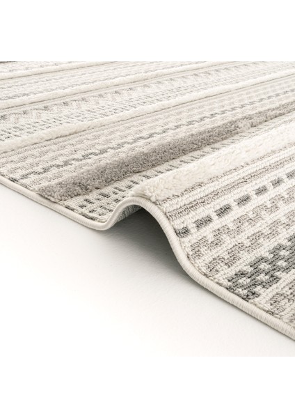 Sakura 2207 Gri Hav Toz Vermez Etnik Desenli Modern Dokuma Bukleli Salon Halısı indirimleri