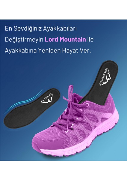 Memory Foam Spor Ayakkabı Iç Tabanlık, Yumuşak Ortopedik Tabanı, Rahat Tabanlık Siyah indirimleri