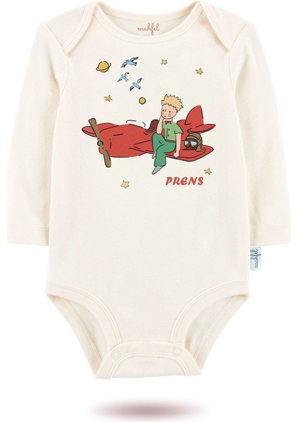 2 Li Organik "minik Prens " Baskılı Uzun Kollu Bebek Body Zıbın Uzun-Mavi-Ekru-12-21 fiyatları