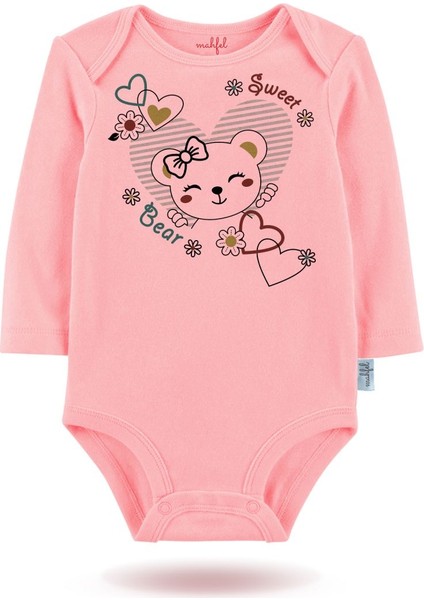 2 Li Organik "sweet Bear" Baskılı Uzun Kollu Bebek Body Zıbın UZUN-PEMBE-KALP-151 fiyatları
