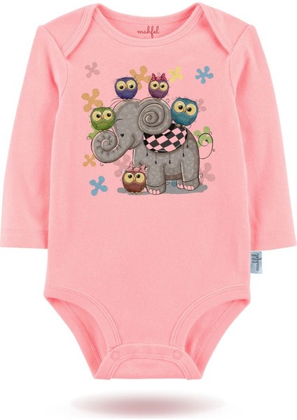 2 Li Organik "gökkuşağı" Baskılı Uzun Kollu Bebek Body Zıbın Uzun-Somon-Ekru-42-44 modelleri