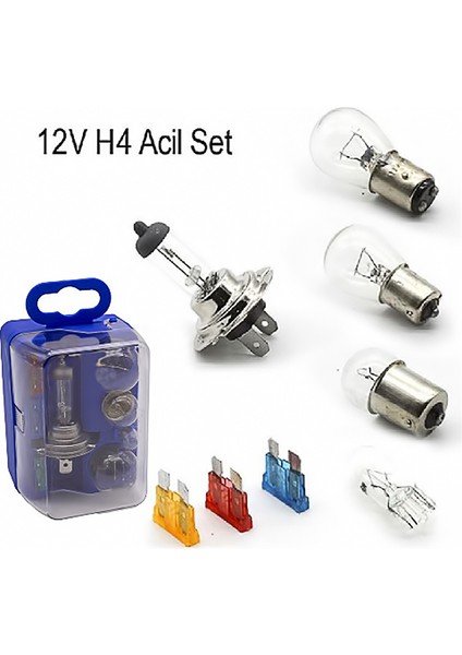 H4 Acil Yedek Lamba Kiti Ampul Seti 12V