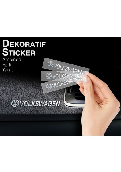 Volkswagen Uyumlu Metal Sticker 5 Adet Oto Aksesuar Oto Sticker Çıkartma Araba