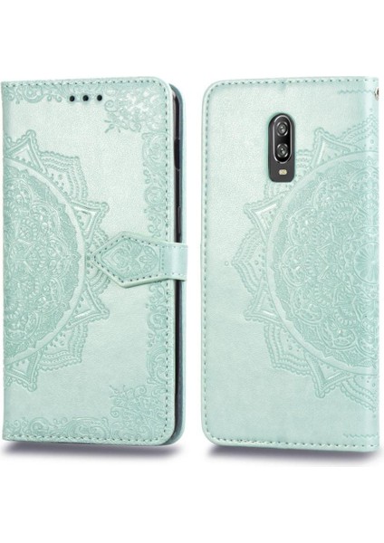Oneplus 6t Darbeye Zarif Desen Deri Kılıf Kapak Çevirin (Yurt Dışından)