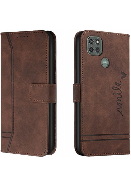 Motorola Moto G9 Güç Flip Folio Cüzdan Kart Yuvaları Kapak Için Telefon Kılıfı (Yurt Dışından)