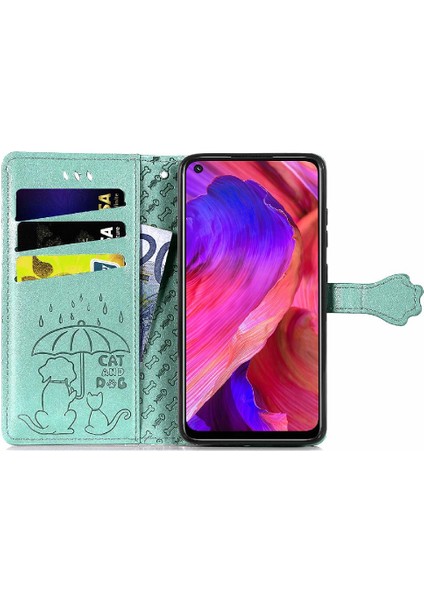 Oppo A93 5g Kısa Kayış Karikatür Hayvanlar Için Kılıf Kapak Çevirin Deri Kılıf (Yurt Dışından)