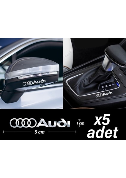 Audi Uyumlu Metal Sticker 5 Adet Oto Aksesuar Oto Sticker Çıkartma Araba