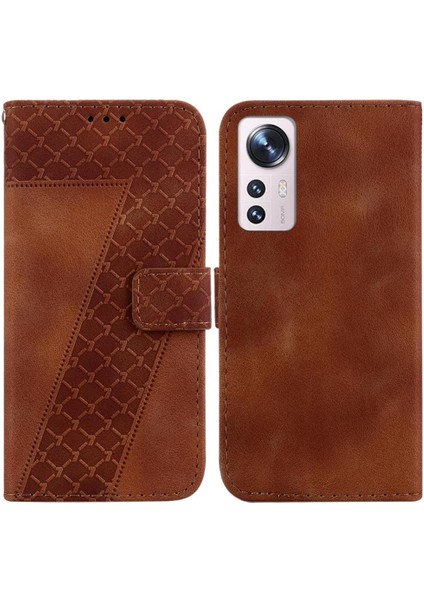 Telefon Kılıfı Için Xiaomi 12 Lite Kabartmalı Desen Pu Deri Cüzdan Çevir Kart (Yurt Dışından)