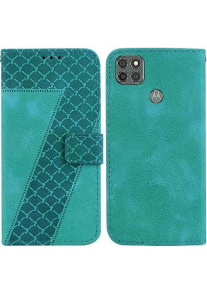 Motorola Moto G9 Güç Flip Folio Kapak Cüzdan Için Telefon Kılıfı Kabartmalı Pu (Yurt Dışından)
