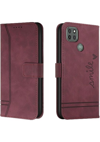 Motorola Moto G9 Güç Flip Folio Cüzdan Kart Yuvaları Kapak Için Telefon Kılıfı (Yurt Dışından)