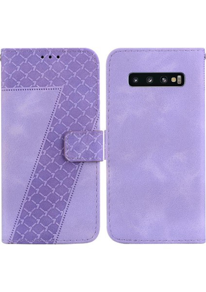 Telefon Kılıfı Için Samsung Galaxy S10 4g Flip Folio Kapak Pu Deri Kabartmalı (Yurt Dışından)