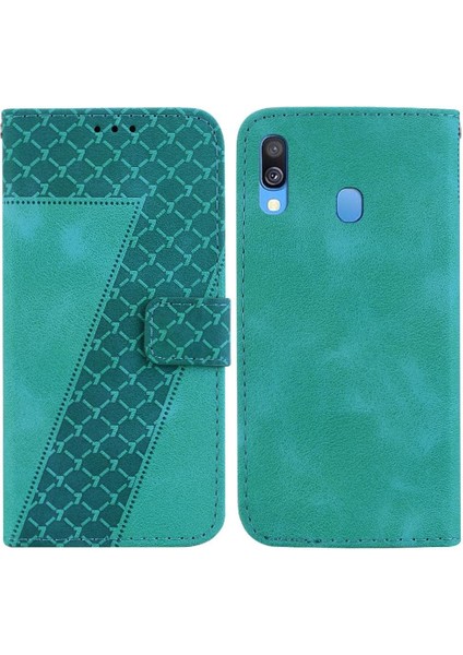 Samsung Galaxy A40 Cüzdan Kart Yuvası Fonksiyonu Için Telefon Kılıfı Kabartmalı Flip (Yurt Dışından)