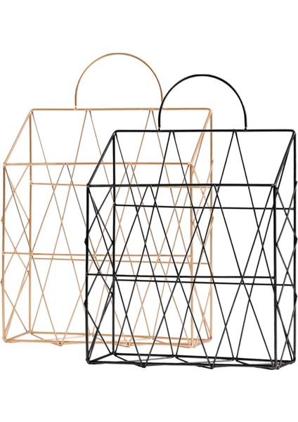 Adet Dergi Tutucu Asılı Duvara Monte Gazete Periyodik Kitap Metal Raf Depolama - Altın ve Siyah (Yurt Dışından)