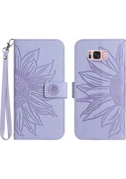 Kart Yuvaları ile Samsung Galaxy S8 Için Kılıf Tutucu Flip Cüzdan Telefon Kılıfı (Yurt Dışından)