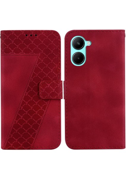 Realme C33 Kabartmalı Desen Kart Yuvası Fonksiyonu Için Telefon Kılıfı Cüzdan Flip (Yurt Dışından)
