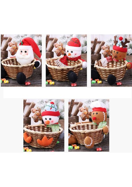 Noel Şeker Sepeti Saklama Kabı Dekorasyon Noel Baba Saklama Sepeti Noel Dekor Parti Dekor Konteyner Hediye - C (Yurt Dışından) modelleri