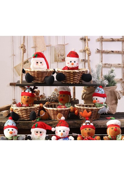 Noel Şeker Sepeti Saklama Kabı Dekorasyon Noel Baba Saklama Sepeti Noel Dekor Parti Dekor Konteyner Hediye - C (Yurt Dışından) fırsatları