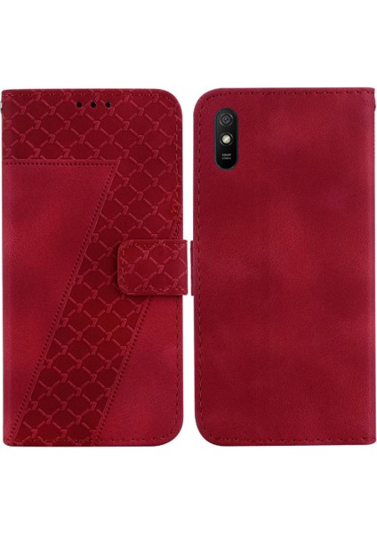 Xiaomi Redmi 9A Kart Yuvası Fonksiyonu Için Telefon Kılıfı Kabartmalı Desen Cüzdan (Yurt Dışından)