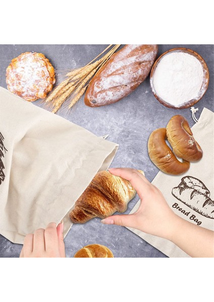 Ev Yapımı Ekmek Kabı Için Keten Ekmek Poşetleri, 2 Adet 30X40CM Ağartılmamış ve Yeniden Kullanılabilir Ekmek Saklama, Doğal Depolama (Yurt Dışından)