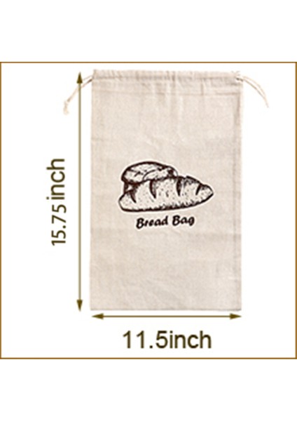 Ev Yapımı Ekmek Kabı Için Keten Ekmek Poşetleri, 2 Adet 30X40CM Ağartılmamış ve Yeniden Kullanılabilir Ekmek Saklama, Doğal Depolama (Yurt Dışından)
