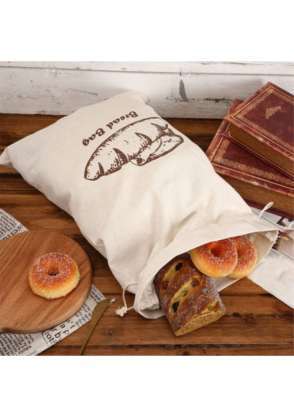 Ev Yapımı Ekmek Kabı Için Keten Ekmek Poşetleri, 2 Adet 30X40CM Ağartılmamış ve Yeniden Kullanılabilir Ekmek Saklama, Doğal Depolama (Yurt Dışından)