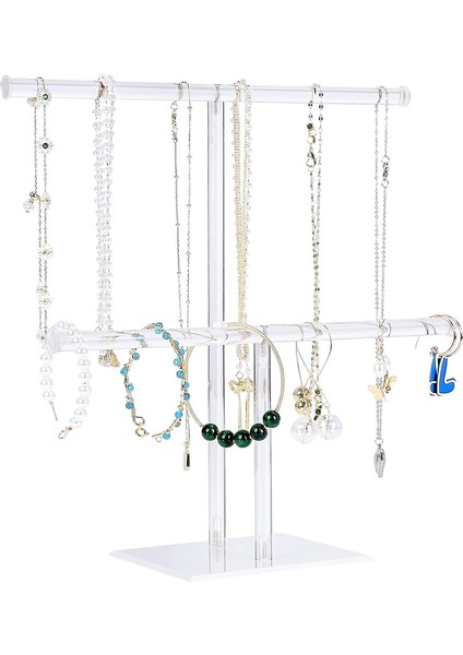 Takı Standı Kolye Tutucu, Takı Teşhir Tutucu, Kolye ve Bilezik Askı Organizatörü, Şeffaf Kule Standı (Yurt Dışından)