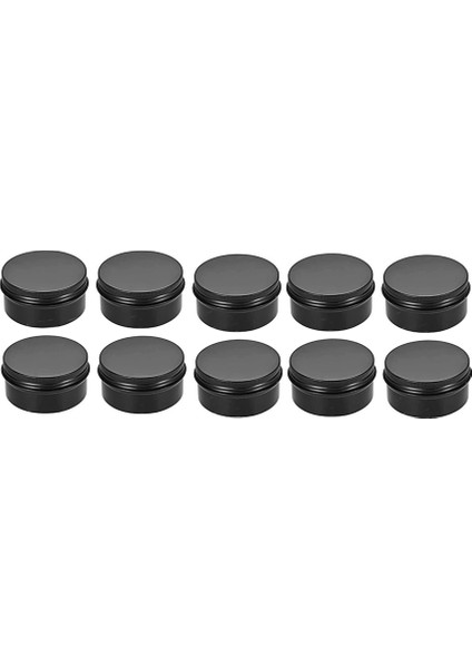 10 Paket Boş Kavanoz 80 ml Siyah Yuvarlak Alüminyum Teneke Kutular Vidalı Üst Metal Çelik Teneke Dudak Balsamı Teneke Kutu Kozmetik Kapları (Yurt Dışından)