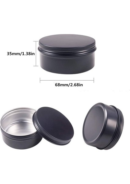 10 Paket Boş Kavanoz 80 ml Siyah Yuvarlak Alüminyum Teneke Kutular Vidalı Üst Metal Çelik Teneke Dudak Balsamı Teneke Kutu Kozmetik Kapları (Yurt Dışından)