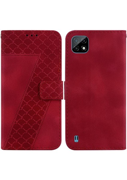 Realme C20/C11 2021 Flip Folio Kapak Için Telefon Kılıfı Kabartmalı Desen Pu (Yurt Dışından)