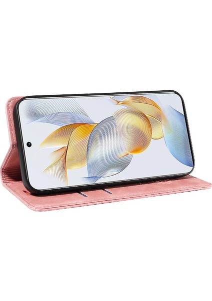 Honor Için Kılıf 90 5g Pu Deri Folio Cüzdan Manyetik Koruyucu (Yurt Dışından)