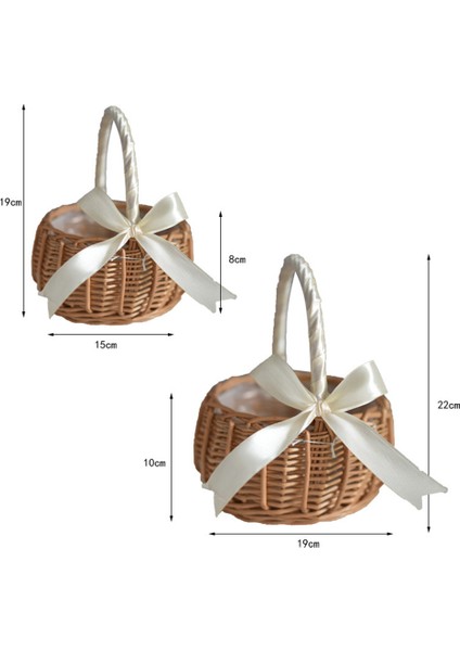 Hasır Dokuma, Saplı ve Beyaz Kurdeleli, Düğün Çiçek Kız Sepetleri, Ev Bahçe Dekorasyonu Için(L) (Yurt Dışından) fiyatları